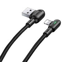 Кабель USAMS US-SJ455 U57 Lightning Dual Right-angle Cable With Colorful Light (1.2м)