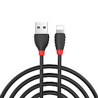 Кабель Hoco X27 USB - Lightning 2.4 A 1.2 м Сверхпрочный Черный с красным (KG-7925)