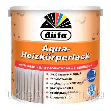 Краска для радиаторов без запаха Dufa Aqua Heizkorperlack Белый глянец 2,5 л - фото 1 - id-p1420065540