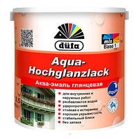 Краска акриловая для дерева (аква-эмаль) Dufa Aqua-Hochglanzlack 0,75 л, Белая, Глянцевая 2.5