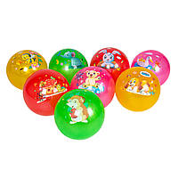 Мяч детский 9" Животные 8 рисунков, 4 цвета, 60г, BT-PB-0176