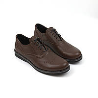 Туфлі коричневі броги шкіряні комфортне чоловіче взуття великих розмірів Rosso Avangard Сomfort Brown BS