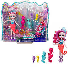 Enchantimals HCF73 Набір Сім'я Морських ковзанів і лялька Седа Морський коник