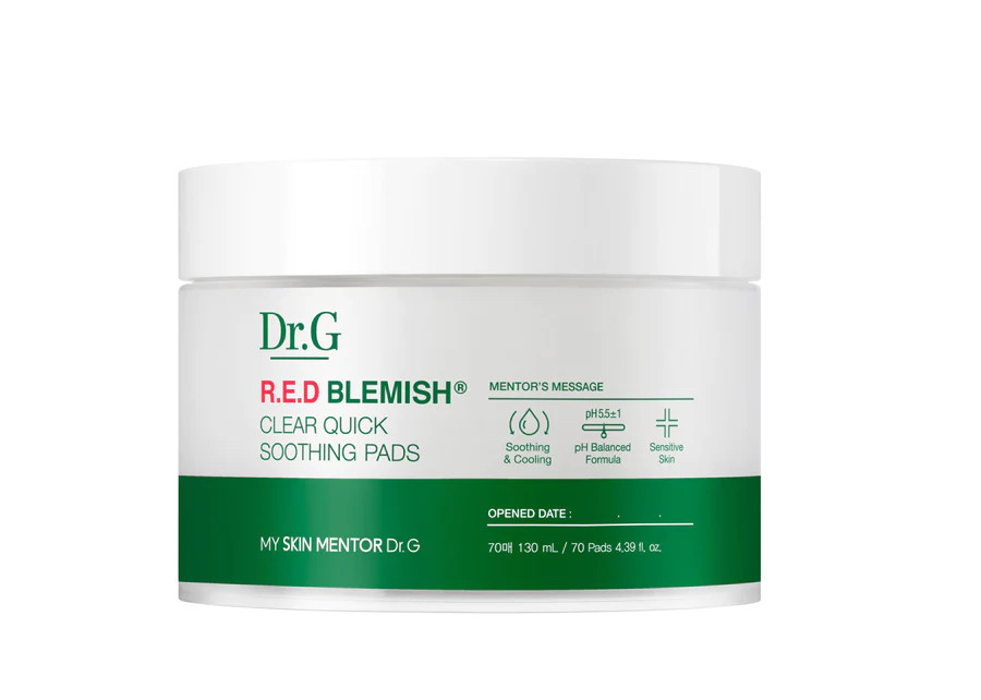 Тонер-педи заспокійливі Dr.G Red Blemish Clear Quick Soothing Pads 70 шт.