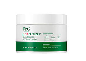 Тонер-педи заспокійливі Dr.G Red Blemish Clear Quick Soothing Pads 70 шт.