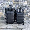 Дорожня валіза WINGS 147 АБС-пластик, середній чорний M, фото 8