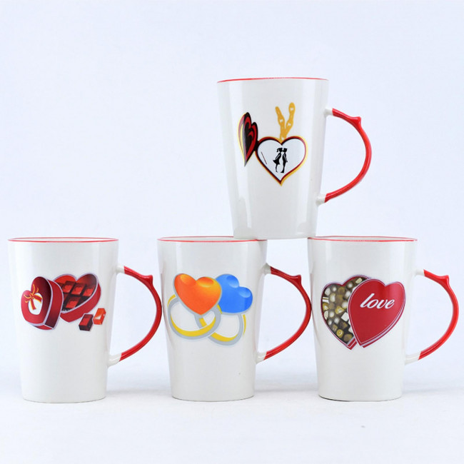 Керамічний кухоль Helios Червоний колір кохання 410 мл (2652), фото 1