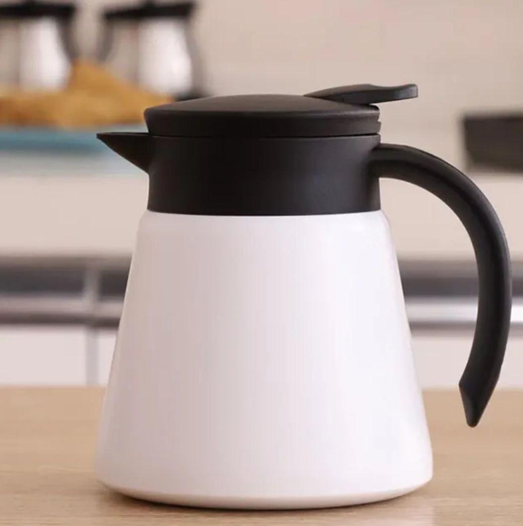 Сталевий заварник для кави, 500 мл, Білий