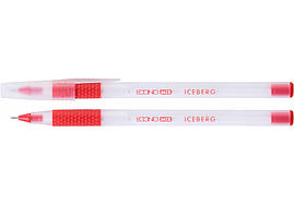 Ручка олійна ECONOMIX ICEBERG E10197-03 0,7 мм, пише червоним