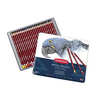 Пастельные карандаши в наборе Derwent, 24 цвета, металлический пенал, Pastel Pencils, (32992)
