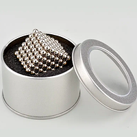 Неокуб головоломка Neocube Silver 216 магнитных шариков 5 мм в боксе Серебряный