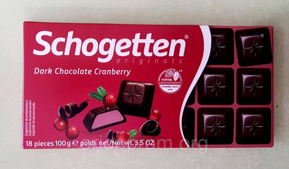 Шоколад Schogetten з журавлиною чорний 100 г