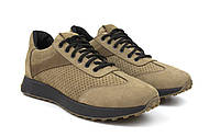 Песочные летние тактические кроссовки из натурального нубука мужская обувь с перфорацией койот DolGa Nub Perf
