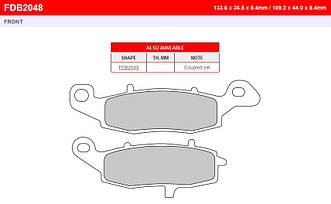 Тормозные колодки передние SUZUKI GSF 250/400/650 Bandit (GJ77A) | GSR 750 | EX 650 Ninja FERODO FDB2048P