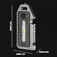 Ліхтарик led на аккумуляторі з карабіном. Фонарик светодиодный, стеклокол, открывачка.