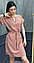 Літнє стильне плаття в горошок із поясом вільний софт, лавандове, блакитне, фісташкове, бежеве, чорне, фото 6