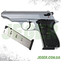 Стартовий сигнальний пістолет SUR 2608 Matte Chrome з дод. магазином, шумовий пістолет SUR 2608 Matte Chrome