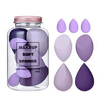 Набор спонжей для макияжа, фиолетовый Make-Up Studio Taro Purple (7шт)