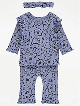 Комплект для дівчинки George рубчик, 0-3м (56-62см)