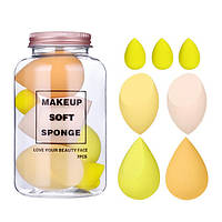 Набор спонжей для макияжа, желтый Make-Up Studio Mango Yellow (7шт)