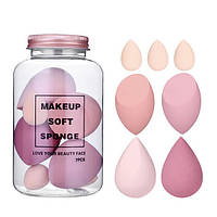 Набор спонжей для макияжа, розовый Make-Up Studio Strawberry Pink (7шт)