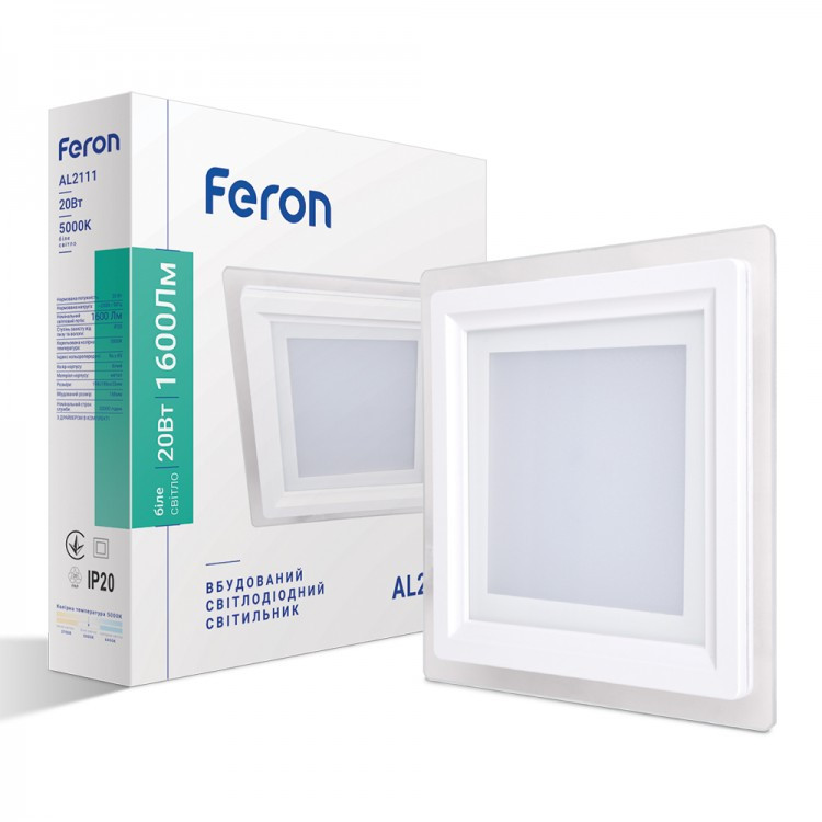 Світлодіодна LED-панель Feron AL2111 20W 1600Lm 5000K 200*200*36mm