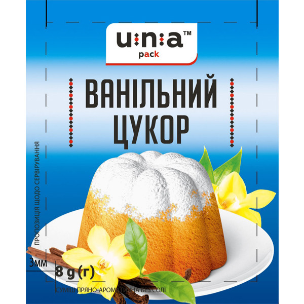 Цукор ванільний стік 8гр.*50; 300шт./ящ.