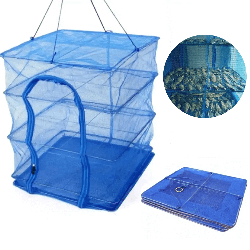 Сітка для сушіння риби триярусна 50х50х55 см / Сітка сушарка для фруктів