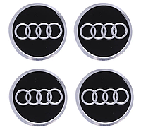 Автомобильная эмблема Primo на колпачок ступицы колеса c логотипом Audi - Black