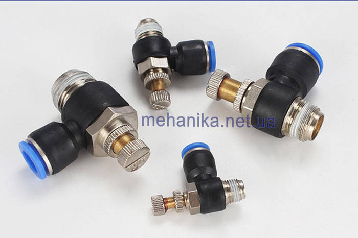 Фитинг быстросъемный с клапаном, угловой + резьба - 12 mm - 1/2 (ID ...