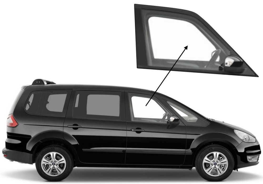 Бічне скло Ford Galaxy 2006-2014 передніх дверей праве