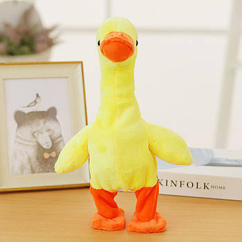 М'яка інтерактивна іграшка качка (музика, ходить, повторює, танцює) MP 2314