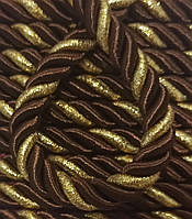 Декоративний шнур під натяжну стелю коричневий с золотом 11 мм