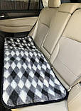 Накидка на сидіння з овечої вовни 2 шт, накидка з овчини на сидіння в автомобіль плюс накидка на заднє сидіння, фото 4