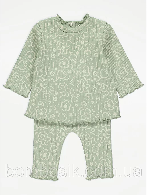 Комплект для дівчинки George рубчик, 0-3м (56-62см), фото 1