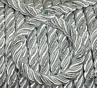 Декоративний шнур під натяжну стелю білий з сріблом 14 мм