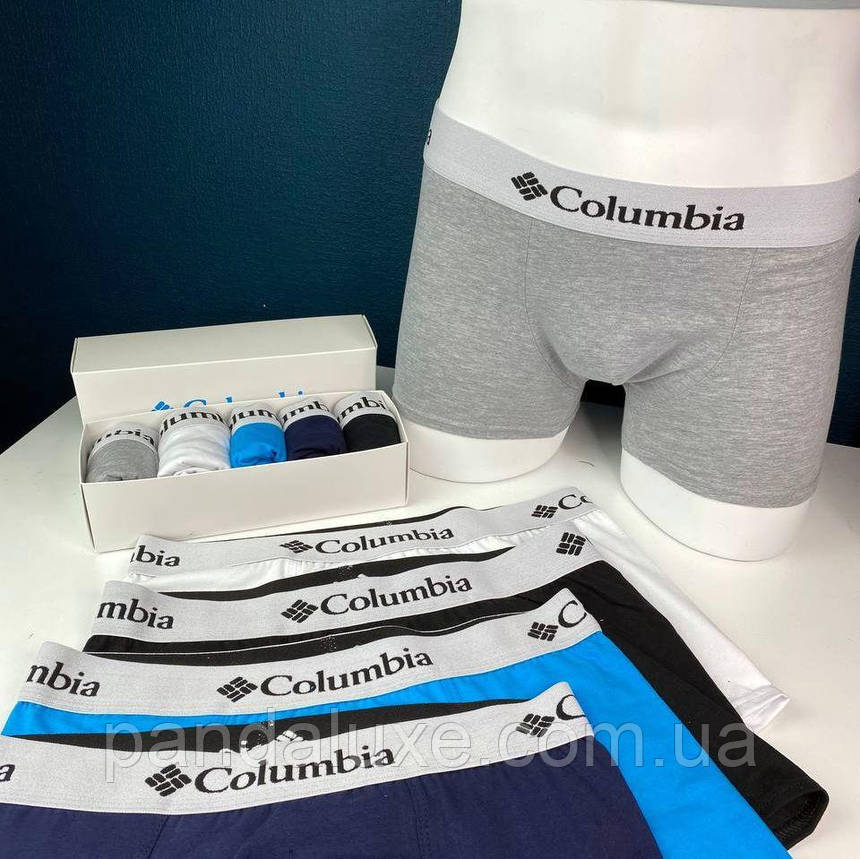 Комплект чоловічих трусів 5 шт. набір боксерок Columbia колумбия в подарунковій упаковці, фото 1