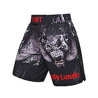 Шорты (Fight Shorts) Wolf Grey мужские для занятий спортом (MMA кикбоксинг бокс борьба спортзал бег) - М