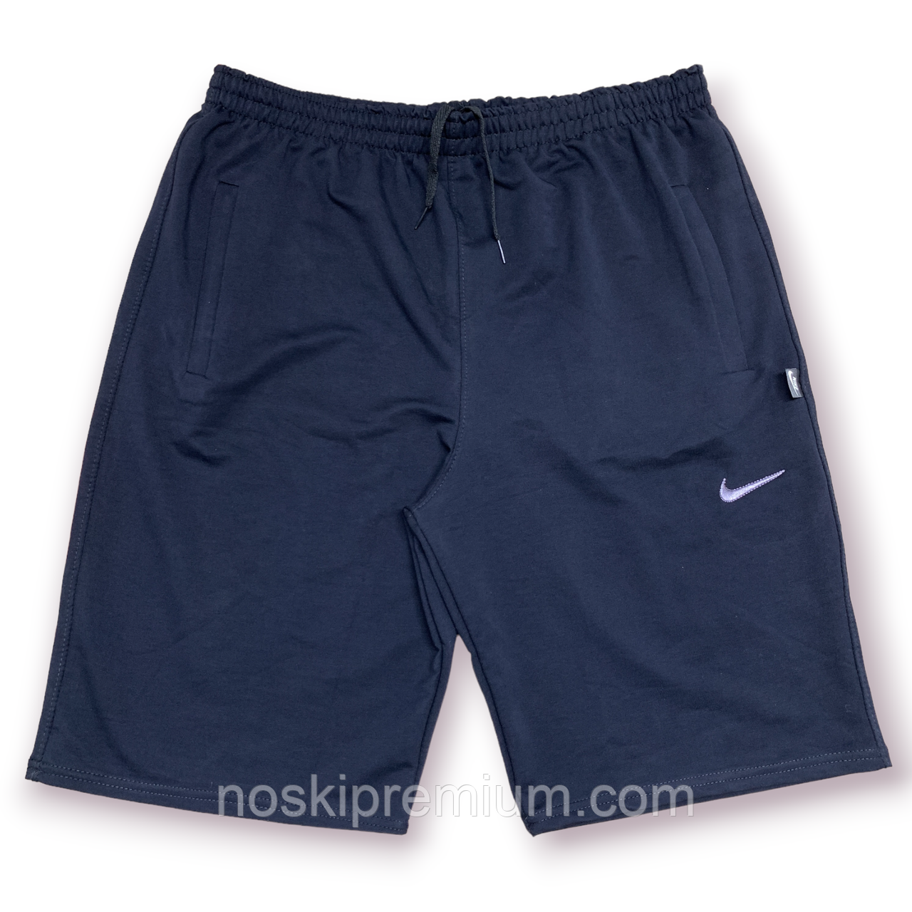 Шорти чоловічі спортивні двонитка пеньє Nike, Туреччина, розміри 46-54, темно-сині, 011502