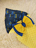 Літній конверт для новонароджених хлопчиків на виписку, жовтий із синім принт UA, фото 2