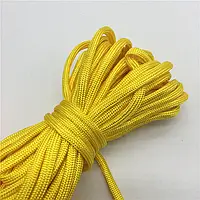 Шнур цветной плетеный 4мм х 20м для декора и рукоделия В-128 (Желтый)