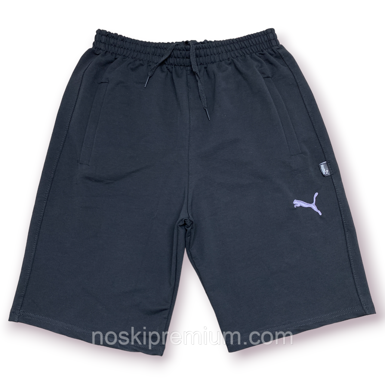 Шорти чоловічі спортивні двонитка пеньє батали Puma, Туреччина, розміри 56-64, чорні, 011940, фото 1