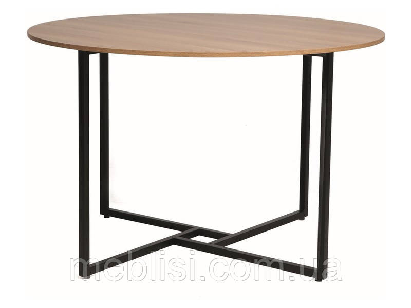 Круглий стіл 120 ALTO 120x120/76 Дуб/чорний (Польща Signal)