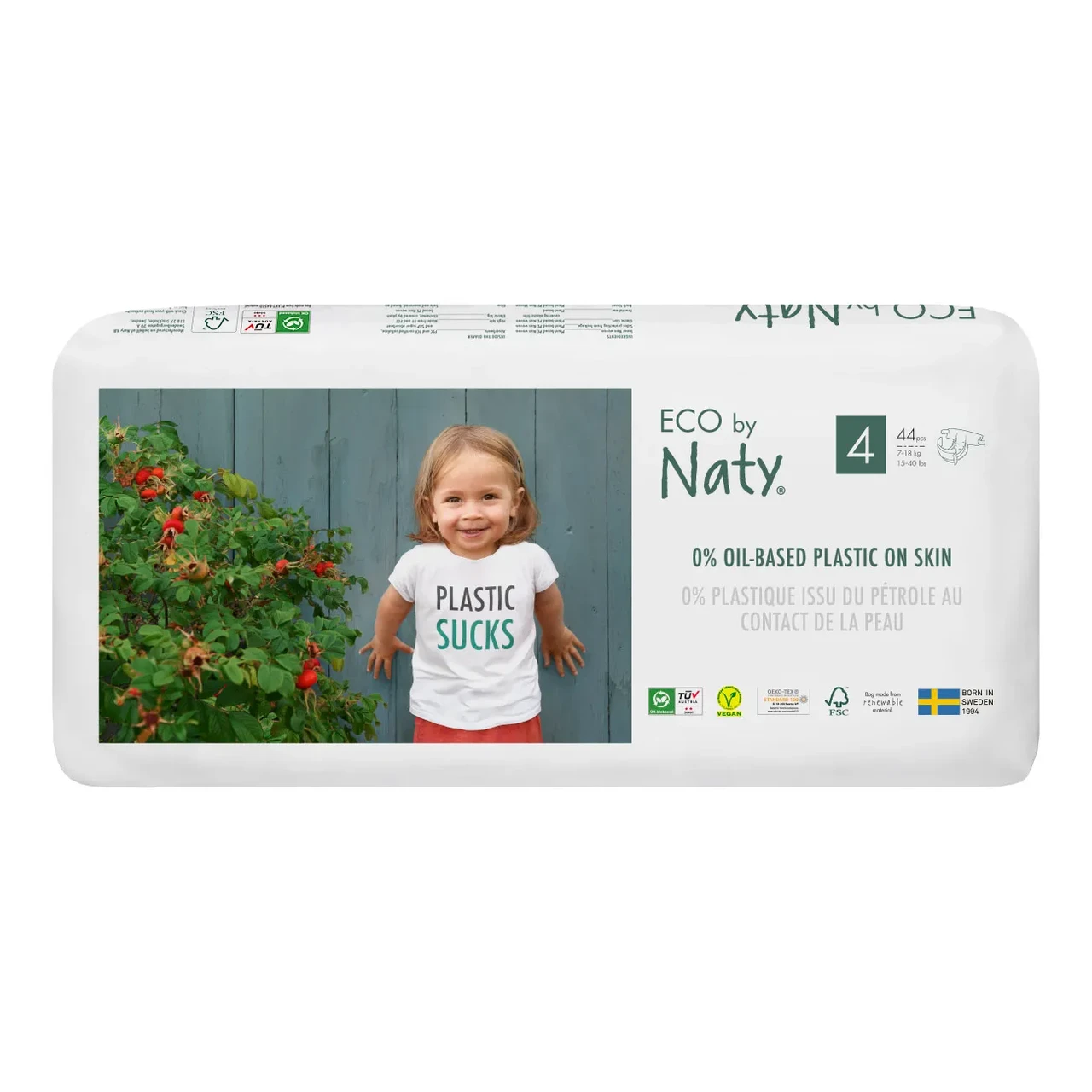Одноразові дитячі підгузки ECO BY NATY розмір 4 (від 7 до 18 кг.), фото 1