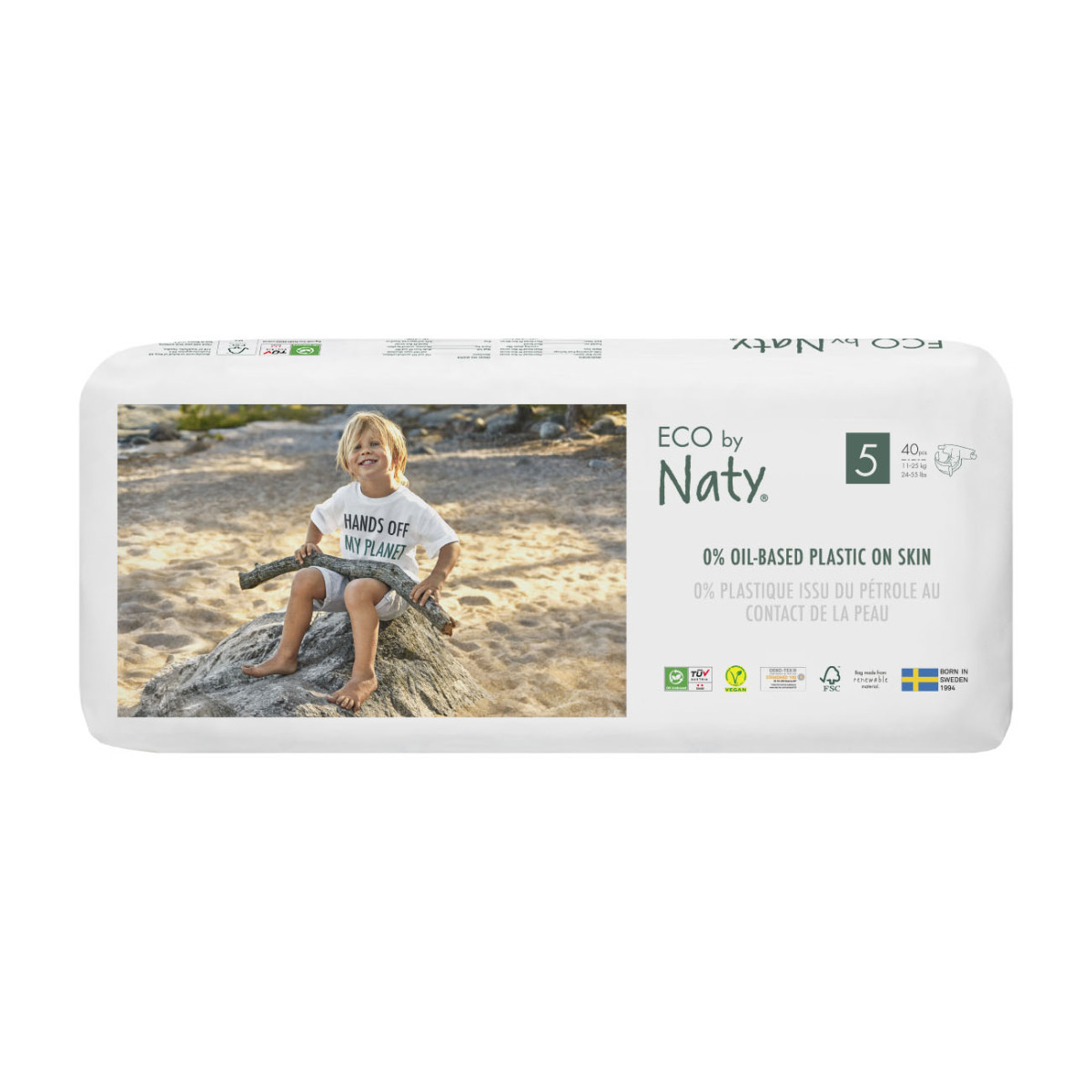 Одноразові дитячі підгузки ECO BY NATY розмір 5 (від 11 до 26 кг.)