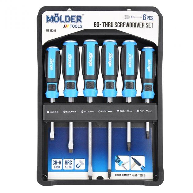 Набір викруток ударних з шестигранною опорою Molder, 6 шт (6шт/уп)