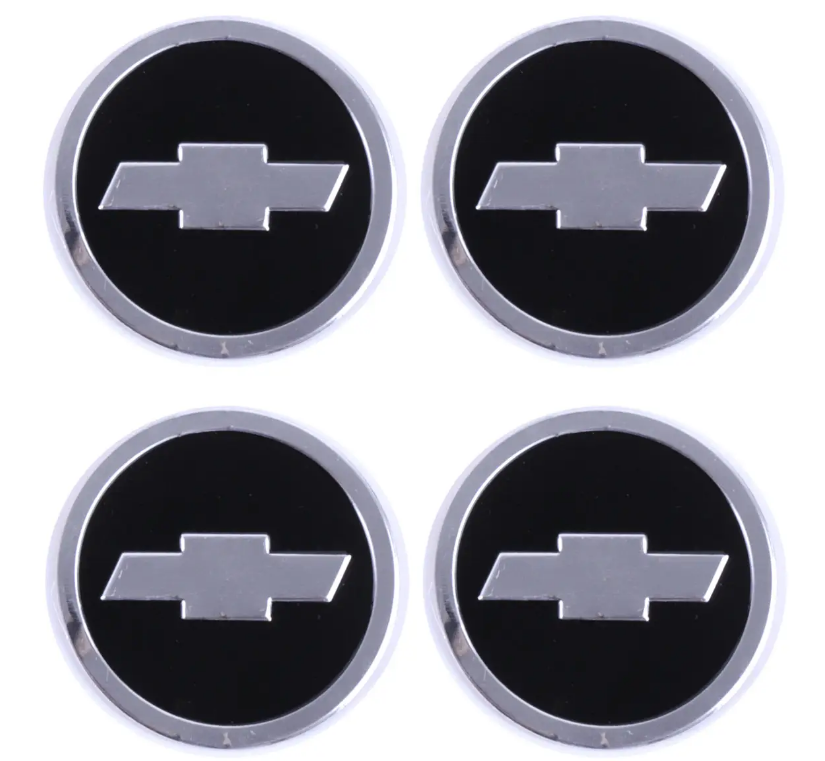 Автомобільна емблема Primo на ковпачок маточини колеса c логотипом Chevrolet - Black, фото 1