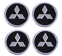 Автомобильная эмблема Primo на колпачок ступицы колеса c логотипом Mitsubishi - Black