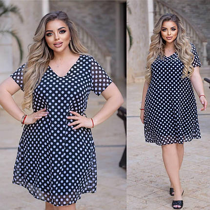 Стильна жіноча сукня Міді, тканина "Шифон" 60, 62 розмір 60, фото 1