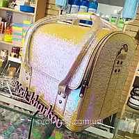 Бьюти кейс "Желтый хамелеон" чемодан для мастера салонов красоты из кожзама на змейке